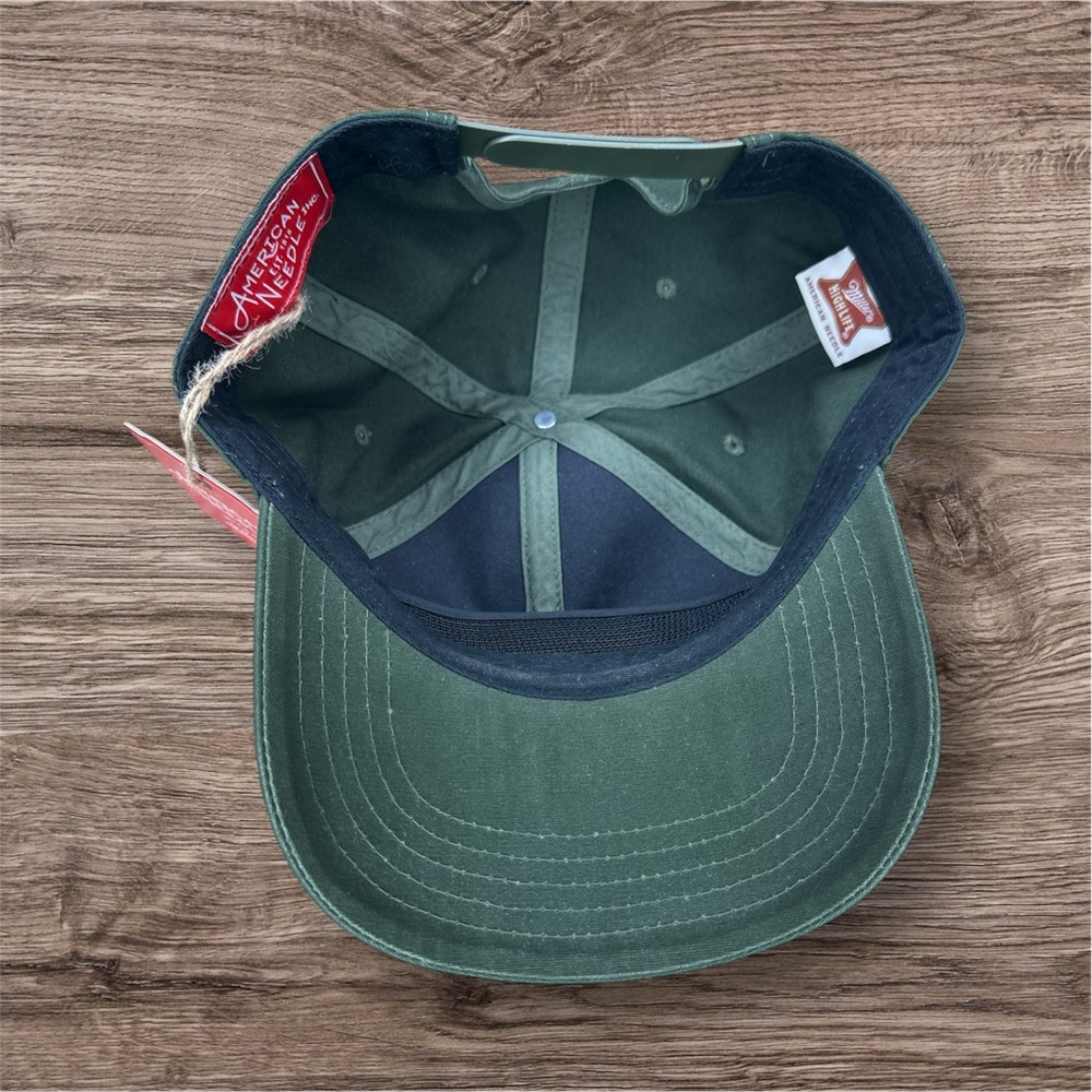 American Needle Canvas Roscoe Dark Green Miller High Life Patch Hat - Picture 3 of 3